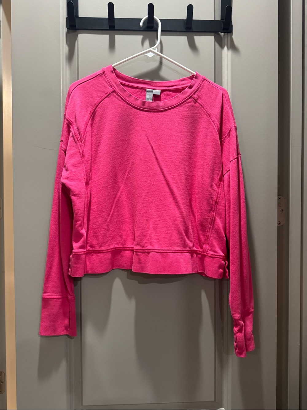 Sweaty Betty Hot Pink Cropped Long Sleeve Sweatshirt